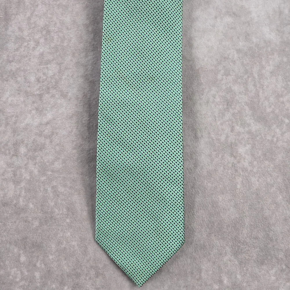 Stafford‎ Green Blue Polka Dot Stripe Geometric Executive Silk Neck Tie Men's